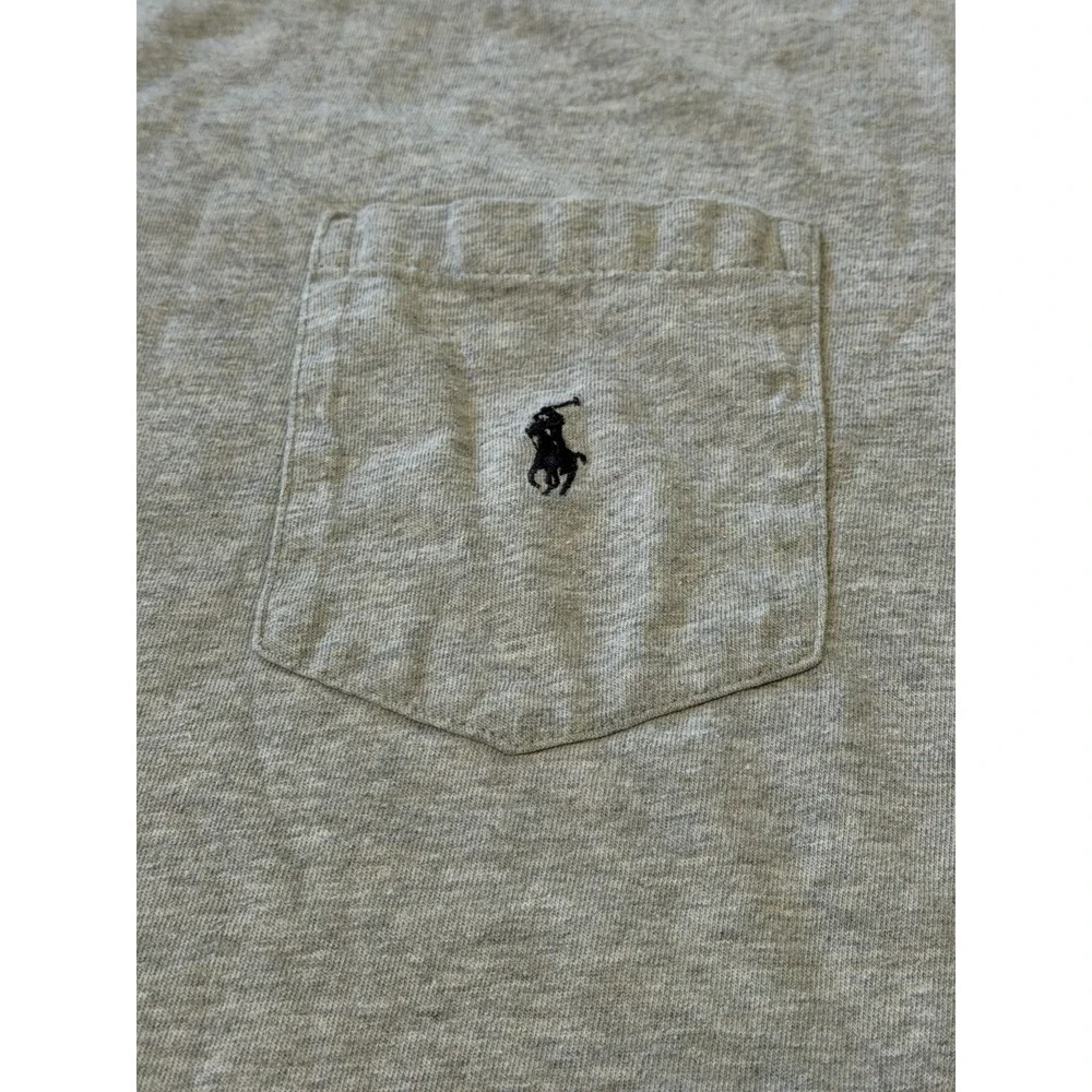 Polo Ralph Lauren Pocket T-Shirt Men's size Large Gray‎ Tee Navy Pony Preppy